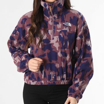 The North Face - Sudadera de mujer Ma Fleece Print Zipped Neck A893H Purple Camouflage
