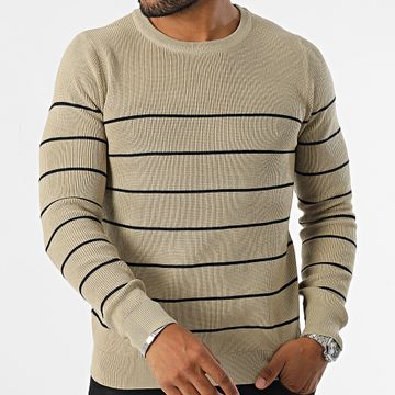 Frilivin - Jersey de rayas beige