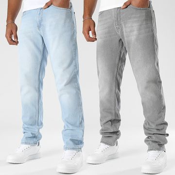 LBO - Lote de 2 vaqueros relaxed fit 2507 2402 Denim gris claro lavado azul
