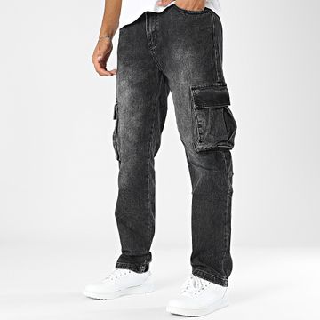MTX - Pantalón cargo vaquero slim negro