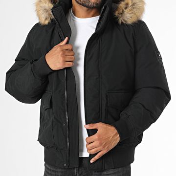 Tommy Hilfiger - Rockie 7412 Chaqueta con capucha de piel negra