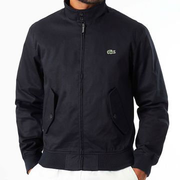 Lacoste - Chaqueta con cremallera y logotipo bordado en cocodrilo azul marino