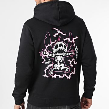 Disney - Sudadera con capucha Electric Stitch Negro Rosa