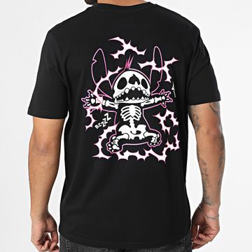 Disney - Camiseta Electric Stitch Negro Rosa