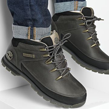 Timberland - Botas Euro Sprint Mid Lace Impermeable A2K84 Gris Medio Full Grain