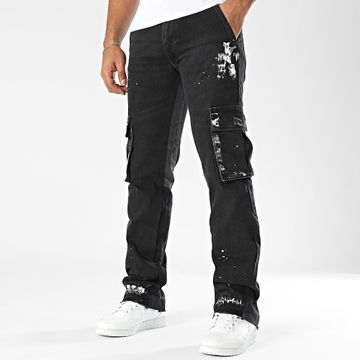 2Y Premium - Pantalón cargo vaquero negro
