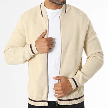 Frilivin - Chaleco beige con cremallera