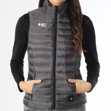 Comme Des Loups - Abrigo sin mangas calefactado para mujer Paris Gris antracita