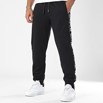 Versace Jeans Couture - Pantalón de chándal con banda negra de forro polar de algodón cepillado