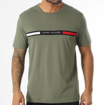 Tommy Hilfiger - Camiseta con inserciones en el pecho 6498 Caqui Verde