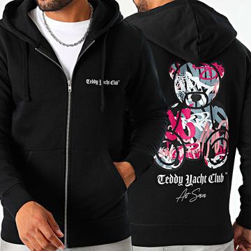 Teddy Yacht Club - Art Series Sudadera rosa con capucha y cremallera Negro