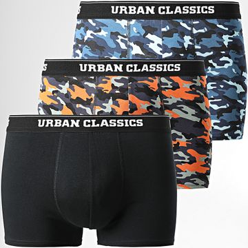 Urban Classics - Juego De 3 Boxers De Camuflaje TB3538 Negro Azul Marino Naranja