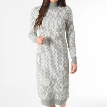 Vero Moda - Aria Women's High Neck Sweater Dress Blanco Gris