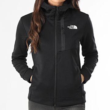 The North Face - Sudadera con capucha de forro polar y cremallera completa para mujer A893U Negro