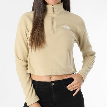 The North Face - Sudadera Glacier Crop Neck Mujer de forro polar A855N Beige