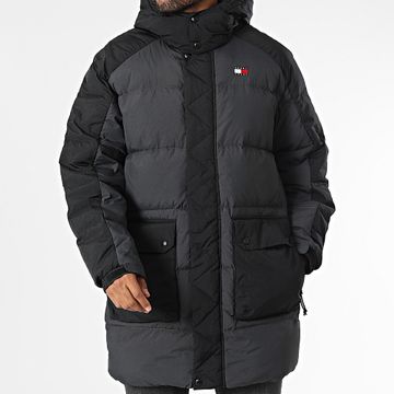 Tommy Jeans - Parka bicolor 9999 Gris antracita Negro