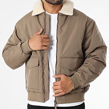 Jack And Jones - Chaqueta bomber con cuello de piel de oveja Blucoast Beige