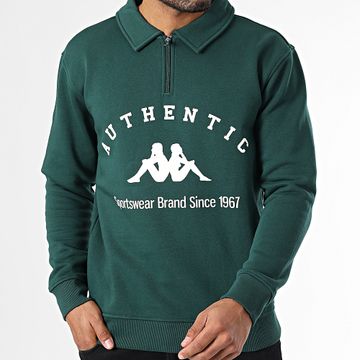 Kappa - Pola Authentic Zip Sudadera 361L8NW Verde Botella