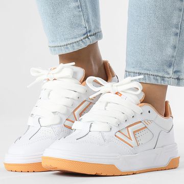 Vans - Upland Zapatillas Mujer D1HZ341 Piel Blanco Naranja