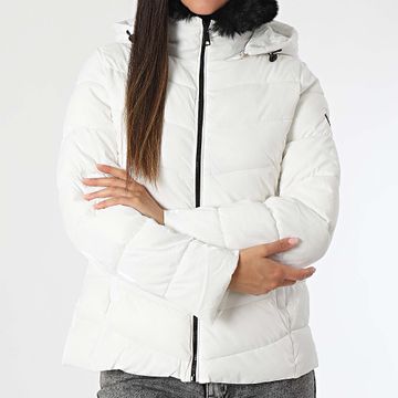 Deeluxe - Abrigo con capucha para mujer Mattia 04V669W Blanco