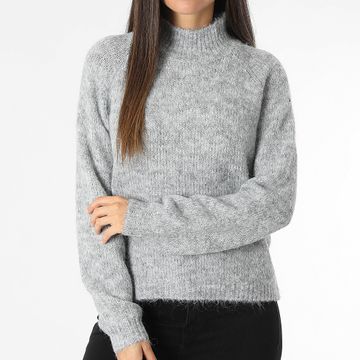 Only - Jersey de cuello alto para mujer Zoey Life Gris brezo