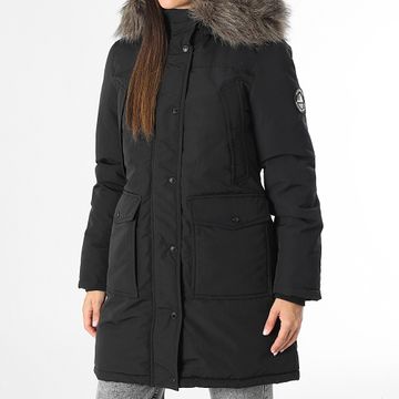 Superdry - Everest Parka con capucha de piel para mujer W5011786A Negro
