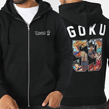 Dragon Ball Z - Sudadera con capucha y cremallera Goku Foot Negro