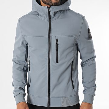 Kymaxx - Chaqueta gris con capucha y cremallera