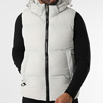 Kymaxx - Chaqueta sin mangas con capucha Gris claro