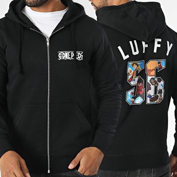 One Piece - Sudadera con capucha y cremallera Luffy Foot Negro