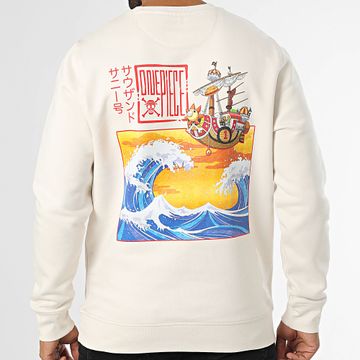 One Piece - Sudadera Kanagawa Beige de cuello redondo
