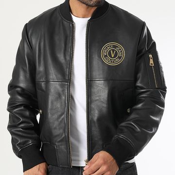 Versace Jeans Couture - 77GAVP06-CPPS3 Cazadora Bomber de Piel Oro Negro