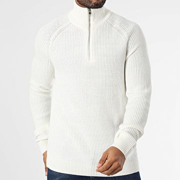 Jack And Jones - Suéter de cuello alto con cremallera Pannel Beige Claro