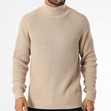 Jack And Jones - Jersey de punto Cody beige con cuello vuelto