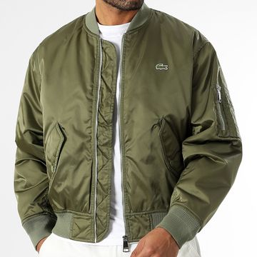 Lacoste - Caqui Verde Cocodrilo Bordado Logo Bomber