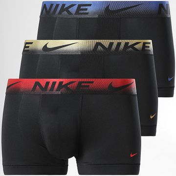 Nike - Juego de 3 bóxers Dri-Fit Essential Micro KE1156 Negro Rojo Azul Real Oro
