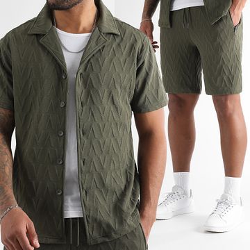 LBO - Camisa de manga corta y pantalón corto 0261 Verde caqui