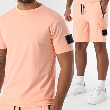 LBO - Conjunto de camiseta cargo y pantalón corto 0283 Coral