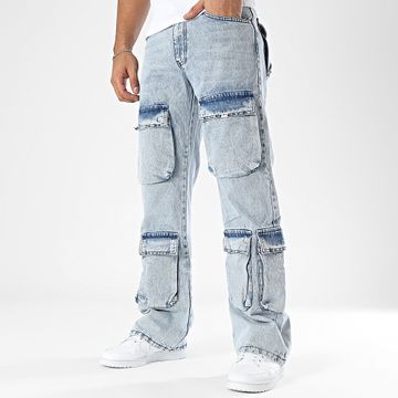 Ikao - 533 Vaqueros Cargo Lavado Azul