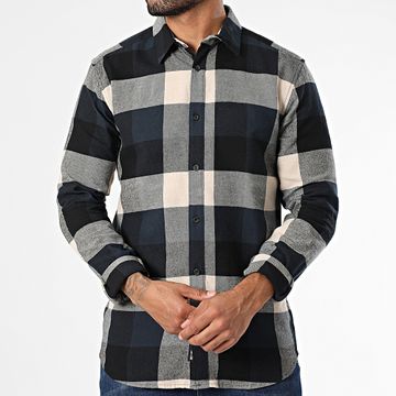 Only And Sons - Camisa Manga Larga A Cuadros Gudmund Azul Marino Beige