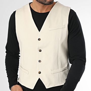 Frilivin - Chaleco sin mangas beige