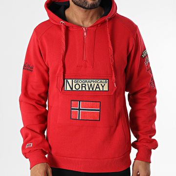 Geographical Norway - Gymclass Sudadera con capucha y cuello de cremallera Rojo