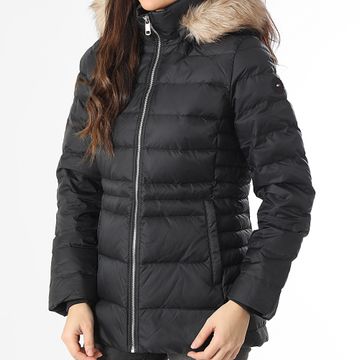 Tommy Hilfiger - Consolador con capucha de piel Tyra Down 2741 Negro para mujer
