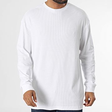 Urban Classics - Camiseta blanca de manga larga