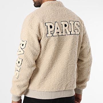 John H - Sherpa AB3917 Chaqueta con cremallera y capucha beige