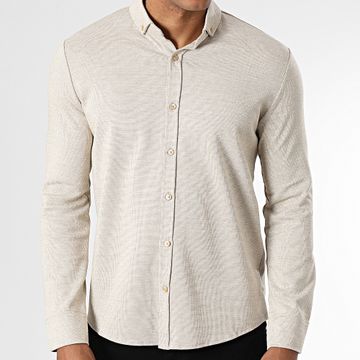 Classic Series - Camisa Manga Larga Beige Claro Brezo