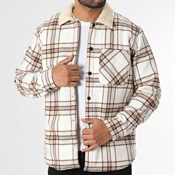 Jack And Jones - Zac Teddy Chaqueta de cuadros beige