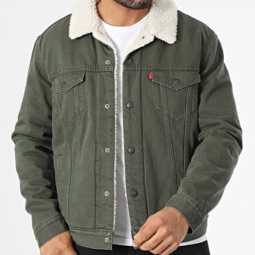 Levi's - Chaqueta con cuello de piel de oveja 16365 Verde caqui