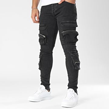 2Y Premium - Pantalón cargo vaquero negro