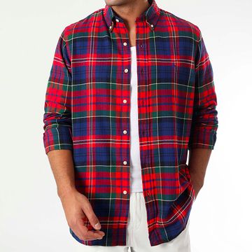 Polo Ralph Lauren - Camisa de manga larga a cuadros Custom Fit Original Player Rojo Azul Rey